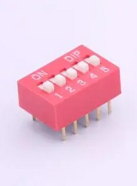 TA-05 拨码开关红色05P-180度5PIN间距2.54mm立式直插正拨平拨5位