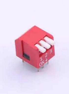 DSDP03LHGETR 2.54mm 宽体红色3位琴键式拨码开关 插件,P=2.54mm
