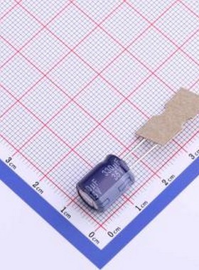 ECA1VM331B 直插铝电解电容 330uF ±20% 35V 插件,D10xL12.5mm