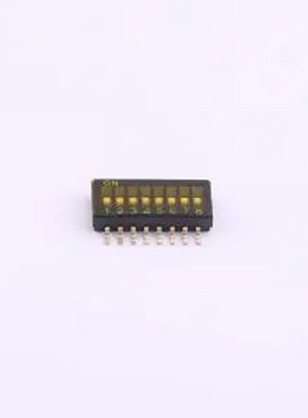 DS-08P 1.27mm间距8位 贴片黑色S脚 拨码开关 SMD,P=1.27mm 拨码