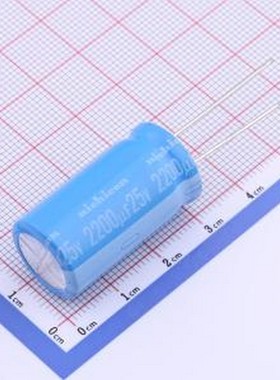 UBT1E222MHD 直插铝电解电容 2200uF ±20% 25V 插件,D16xL33.5mm