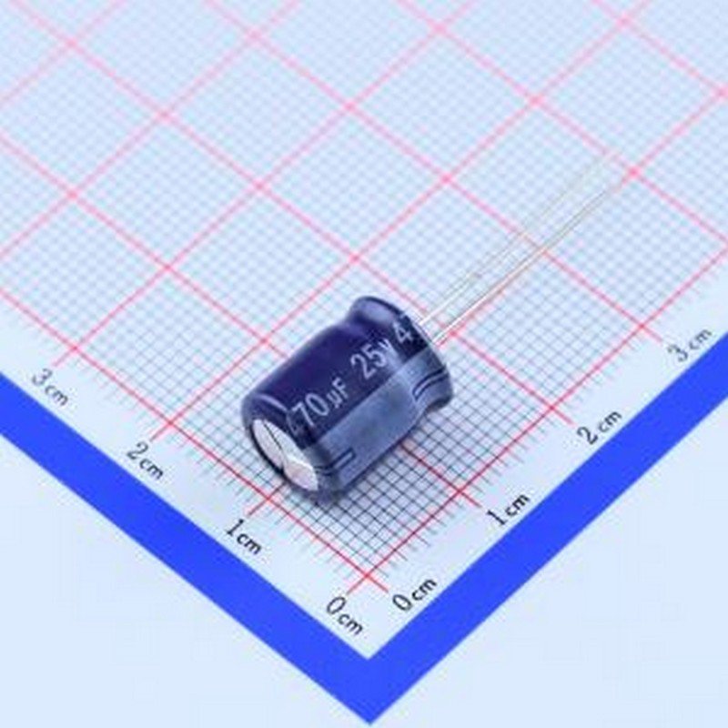 ERE1EM471G13OT 直插铝电解电容 470uF ±20% 25V 插件,D10xL13mm