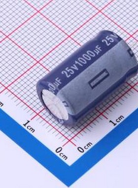 ERZ1EM102W20C36T 直插铝电解电容 1000uF ±20% 25V 插件,D12.5x