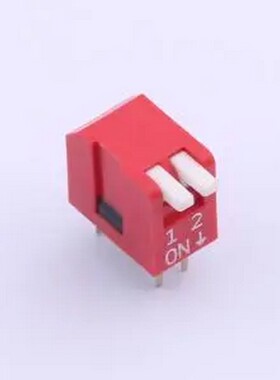 DSDP02LHGETR 2.54mm 宽体红色2位琴键式拨码开关 插件,P=2.54mm