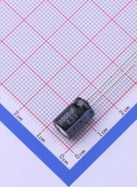 EEUFR0J102 直插铝电解电容 1000uF ±20% 6.3V 插件,D8xL11.5mm