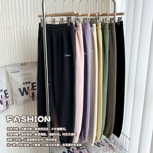 星期裤 休闲裤 加厚双面保暖绒居家裤 可外穿束脚裤 女 保暖裤 秋冬新款
