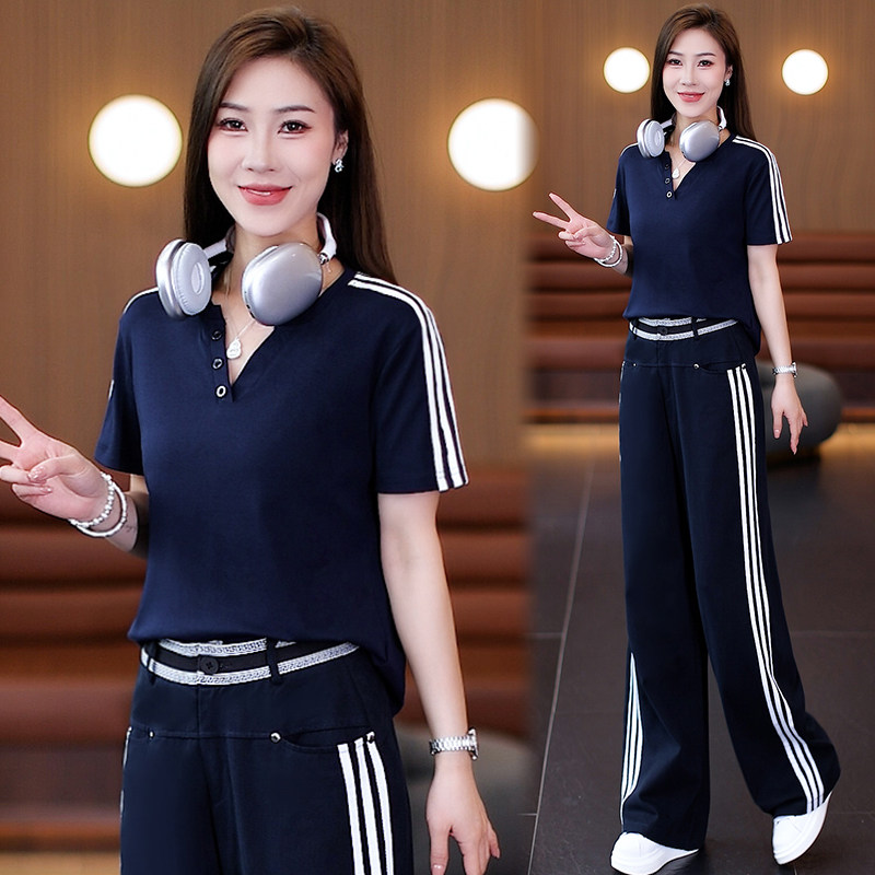 休闲运动服套装女2026夏季新款洋气减龄小个子时尚薄款气质两件套