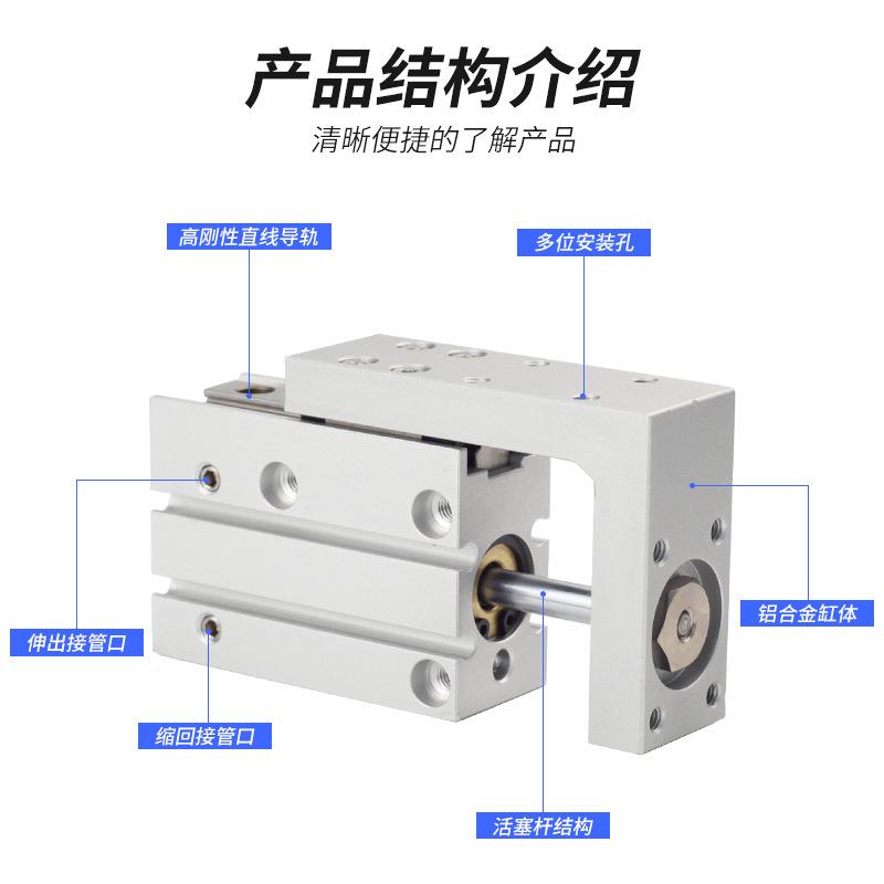 MXH滑台气缸MXH6/MXH10/MXH16/MXH20内置磁环带导轨