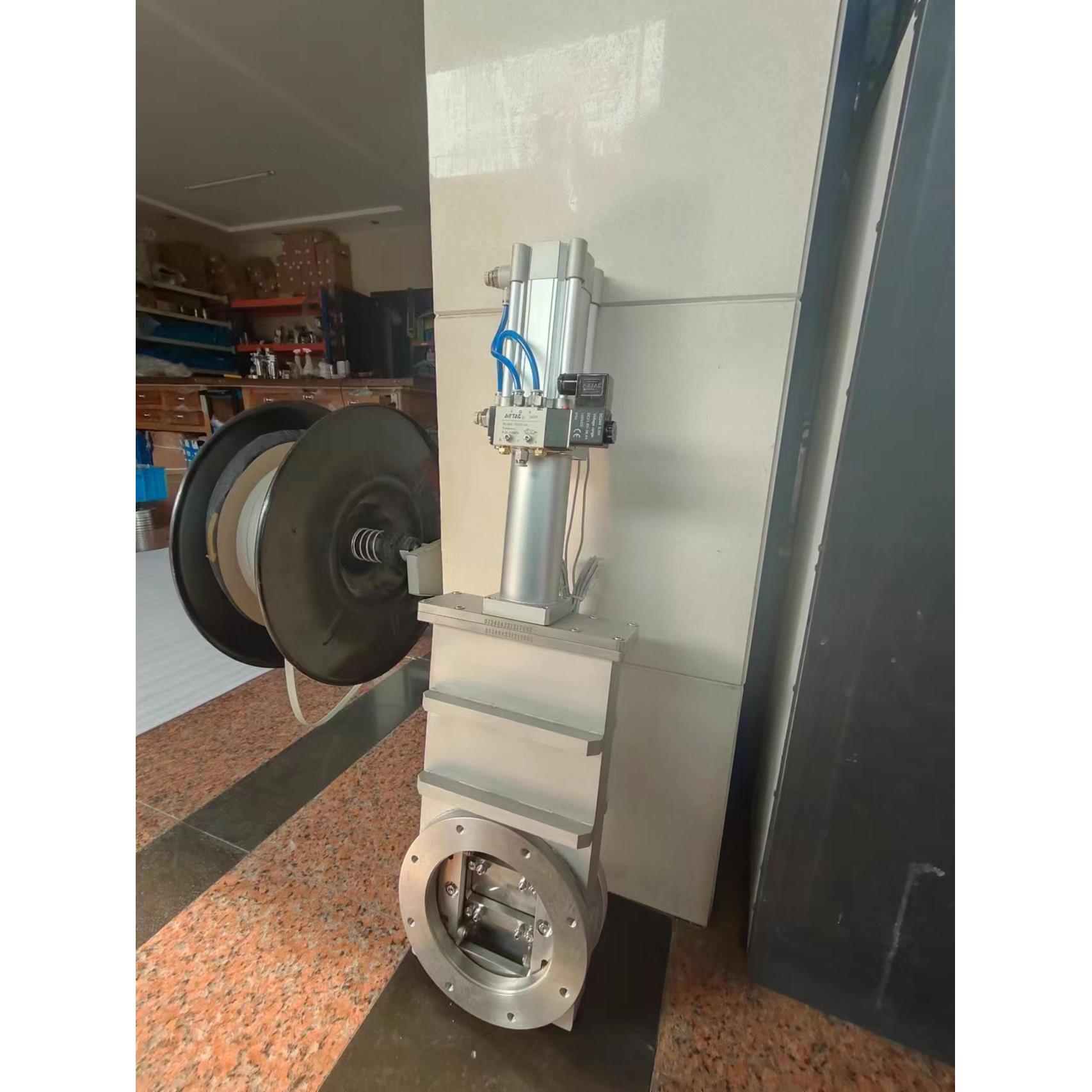 供应304不锈钢气动超真空法兰插板阀 CCQ气动高真