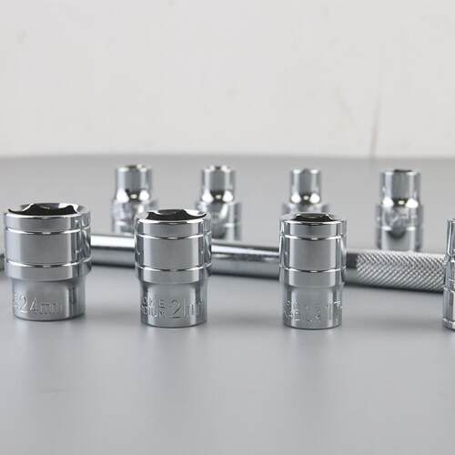 10件套铬钒钢套筒套装汽车修理组合工具1/2内六角套筒扳手8-24mm