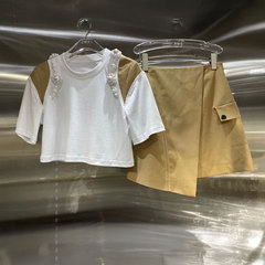 MRSSTETE新款南油高端手工珍珠上衣显瘦时尚百搭款半身裙女装套装