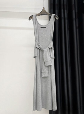 BBLY欧洲站小众简约吊带减龄假两件拼接绑带修身吊带背心连衣裙潮