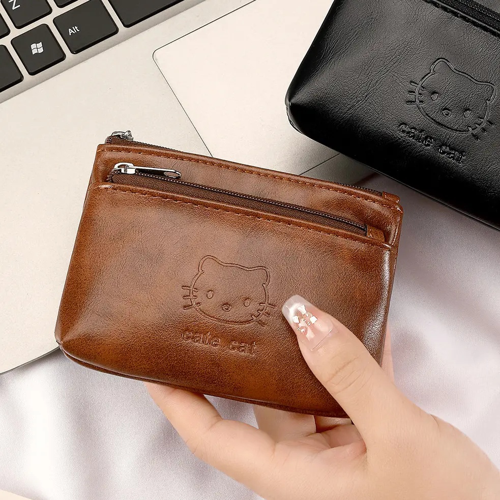 小众Kitty双层拉链小钱包