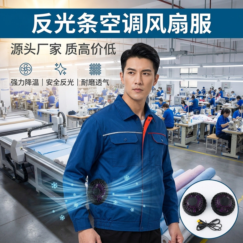 空调服带风扇制冷工作服套装电焊工劳保服男工装印字空调服降温