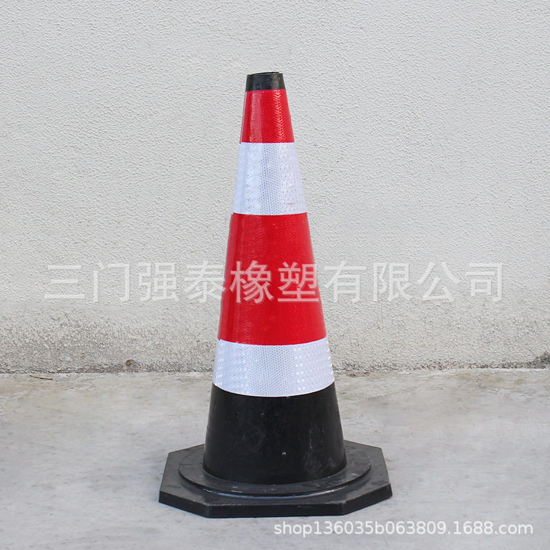 70CM橡胶塑料路锥 反光圆桶雪糕筒 PU路障警示路标道路厂家直发