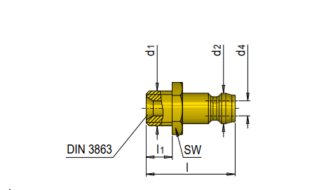 内六角模具接头模斯堡标准水嘴 MEUSBURGER E2002/13/1/4外螺纹