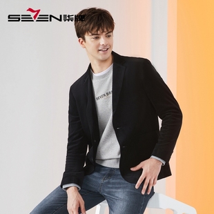 清仓男士 柒牌男装 休闲西装 秋季 单西外套 平驳领复古修身 灯芯绒