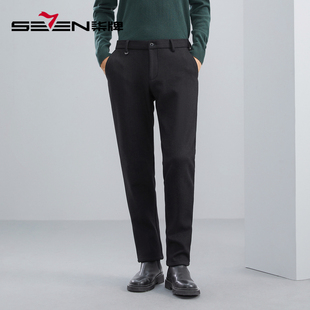 商务中青年通勤弹力直筒针织长裤 男秋冬厚款 子 休闲裤 柒牌清仓男装