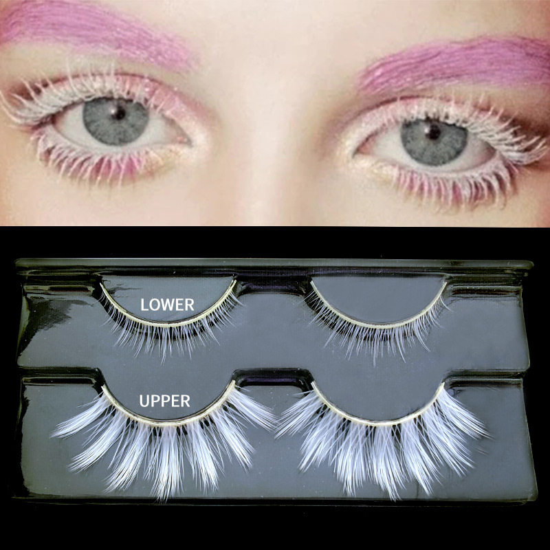 白色上下各一对混合装假睫毛动漫COS舞台表演可染色浓密卷翘自然,彩妆/香水/美妆工具,假睫毛,淘宝优惠券,粉丝福利购,淘宝优惠卷