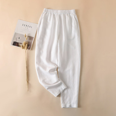 高品质亚麻哈伦裤赠运费险！