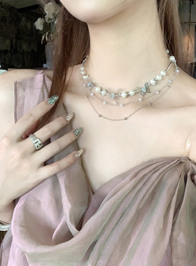 新款轻奢小众锁骨颈链