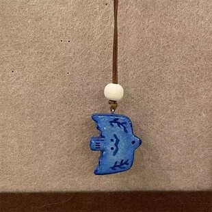 项链「个性百搭」精致小鸟飞鸟集设计感吊坠蓝色复古手工毛衣链女