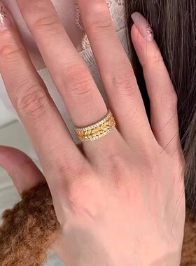 中古黄金色麦穗戒指女