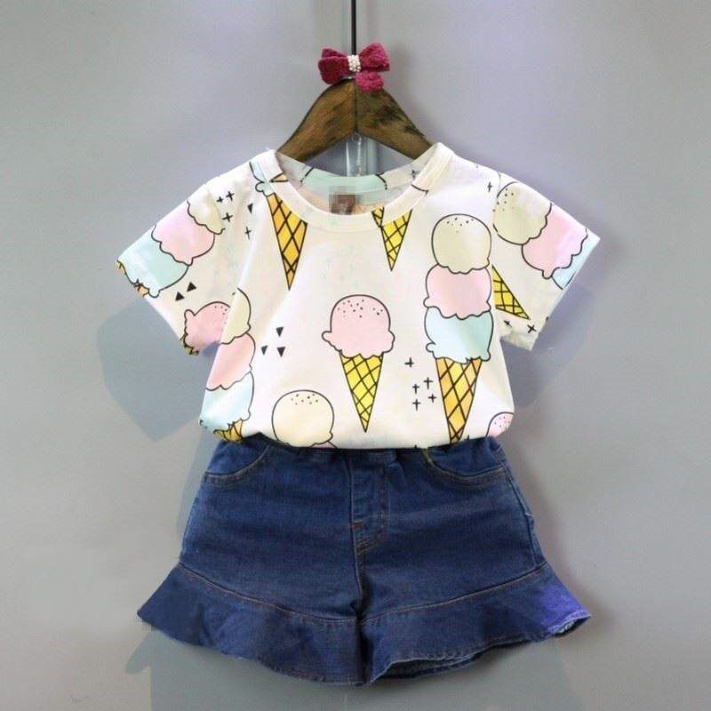 2019 Korean Edition Children's clothing girl summer new pattern Sweet ice cream Versatile Short sleeved T-shirt 0118in the Women's clothing/Boutique , T-shirt  category - from Buy2taobao.com to provide professional Taobao agent buy service