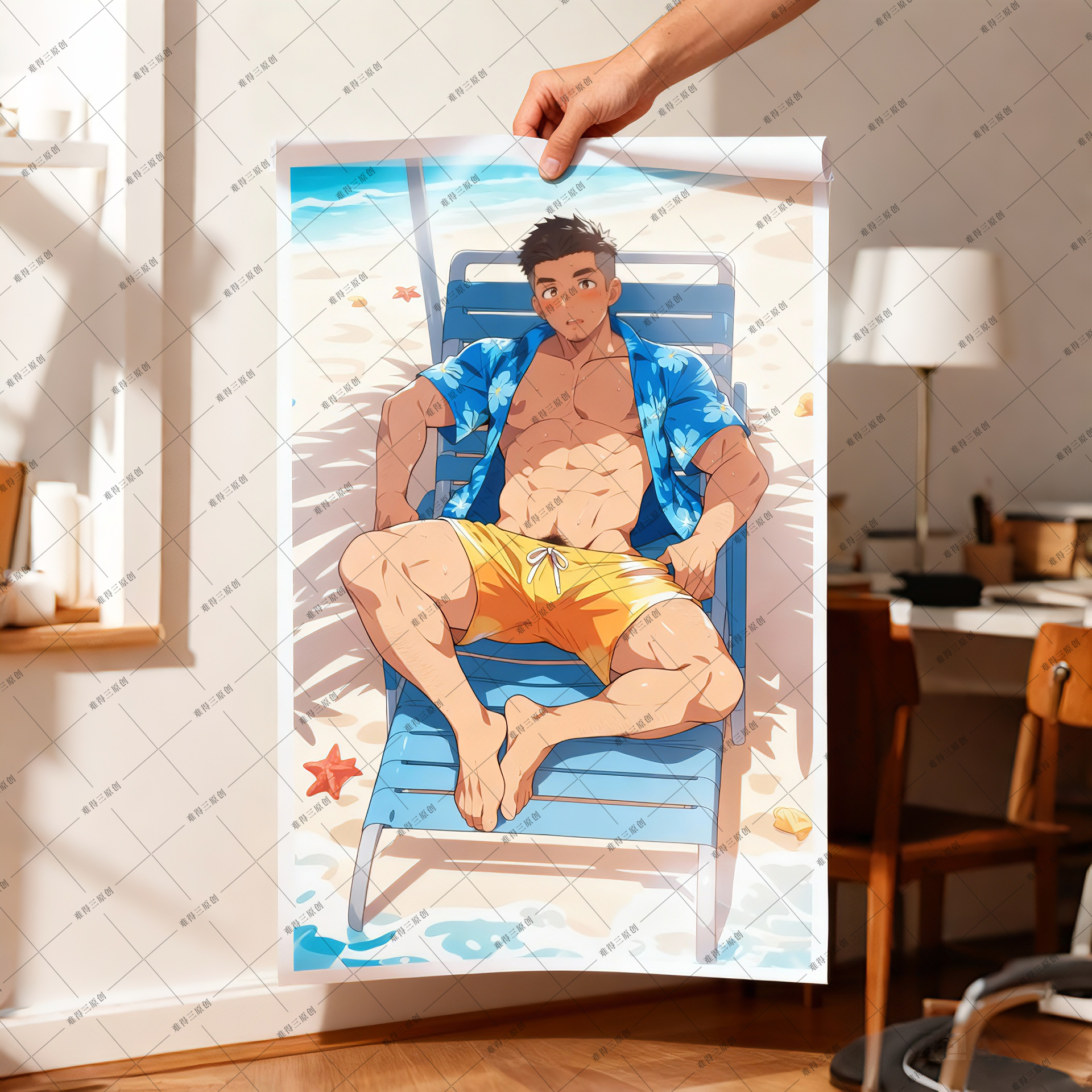 难得三二次元肌肉男篮球体育生帅哥周边海边泳裤海报,模玩/动漫/周边/娃圈三坑/桌游,海报/色纸,淘宝优惠券,粉丝福利购,淘宝优惠卷
