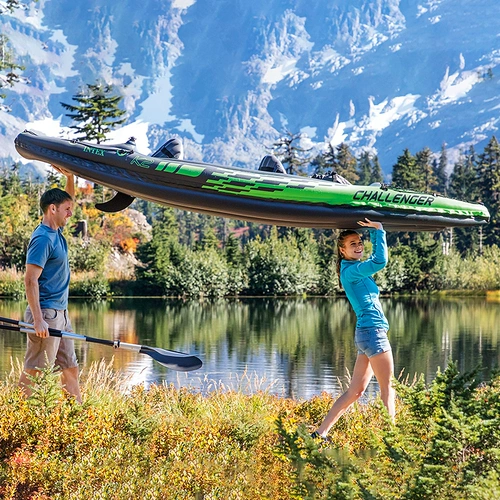 INTEX Надувная яхта для двоих с зарядкой для рыбалки, складной ластик