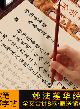 妙法莲华经全套八卷手抄本法华经抄写本静心抄经本软笔临摹练字帖