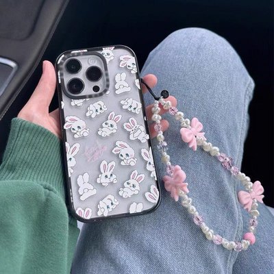 StringTing同款蝴蝶结手机挂饰ins风可爱粉色丝带手工串珠手机链