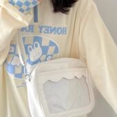 小食量痛包可爱百搭简约日系PU二次元 透明单肩斜挎女包日常软妹包