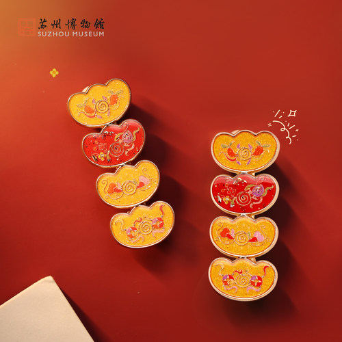 苏州博物馆元宝金属发夹