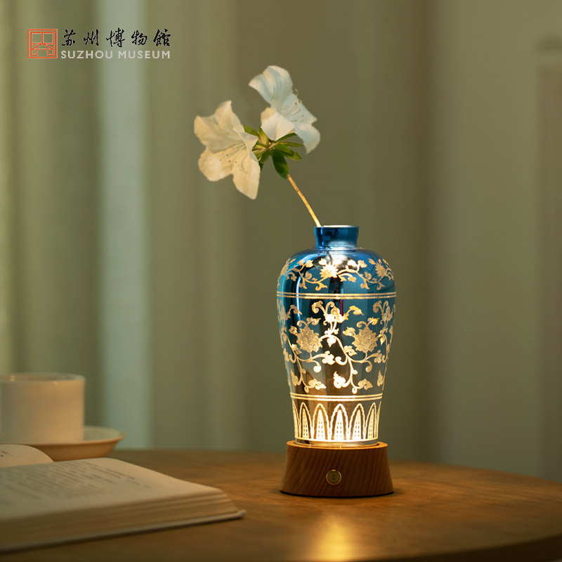 苏州博物馆流光青影花瓶夜灯图片