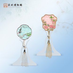 金属发夹原创设计国风边夹刘海夹博物馆文创生日礼物 苏州博物馆