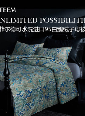 宜庭菲尔德可水洗鹅绒被两件套夏被春秋被子母被冬被俄罗斯鹅绒
