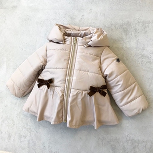 日 P家 女童洋气蝴蝶结裙摆棉衣棉袄外套 两色入