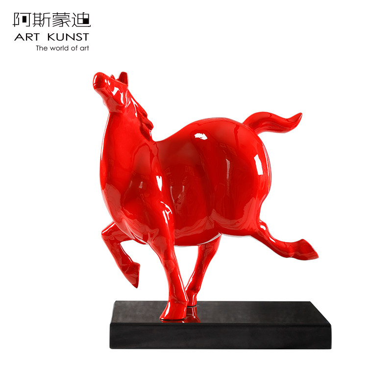 阿斯蒙迪青铜红马高端商务礼招财
