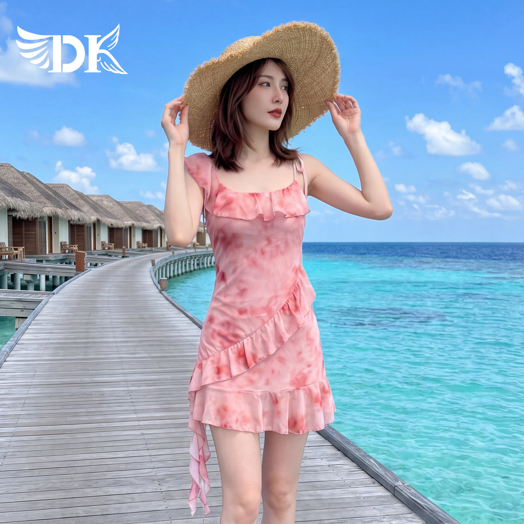 DK泳衣女款2026年新款游泳馆专用度假沙滩显瘦绝美女士泳装高级感