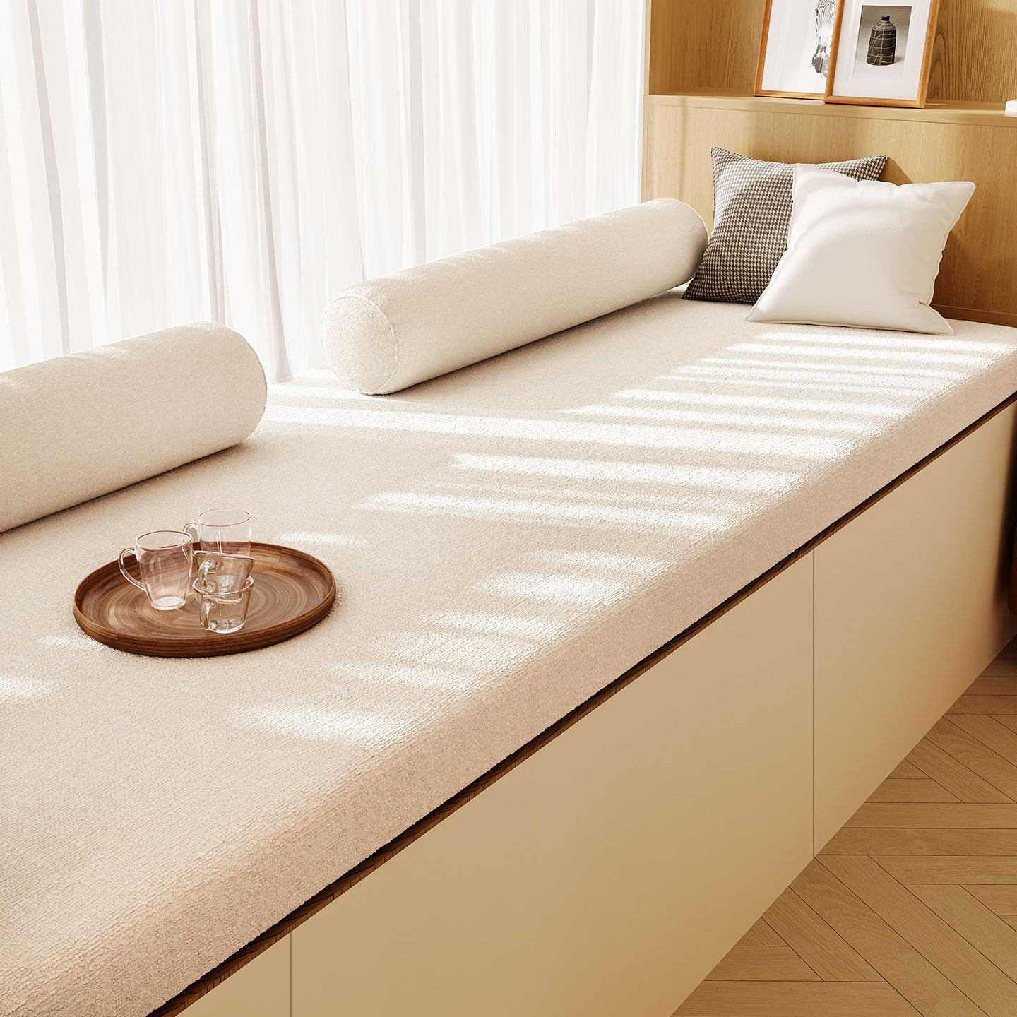 飘窗垫轻奢高级感阳台坐垫可拆洗2026新款可定制固定防滑窗台垫子