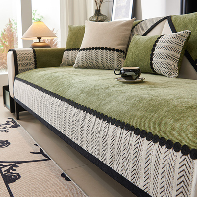 轻奢沙发垫新款防滑雪尼尔盖布巾