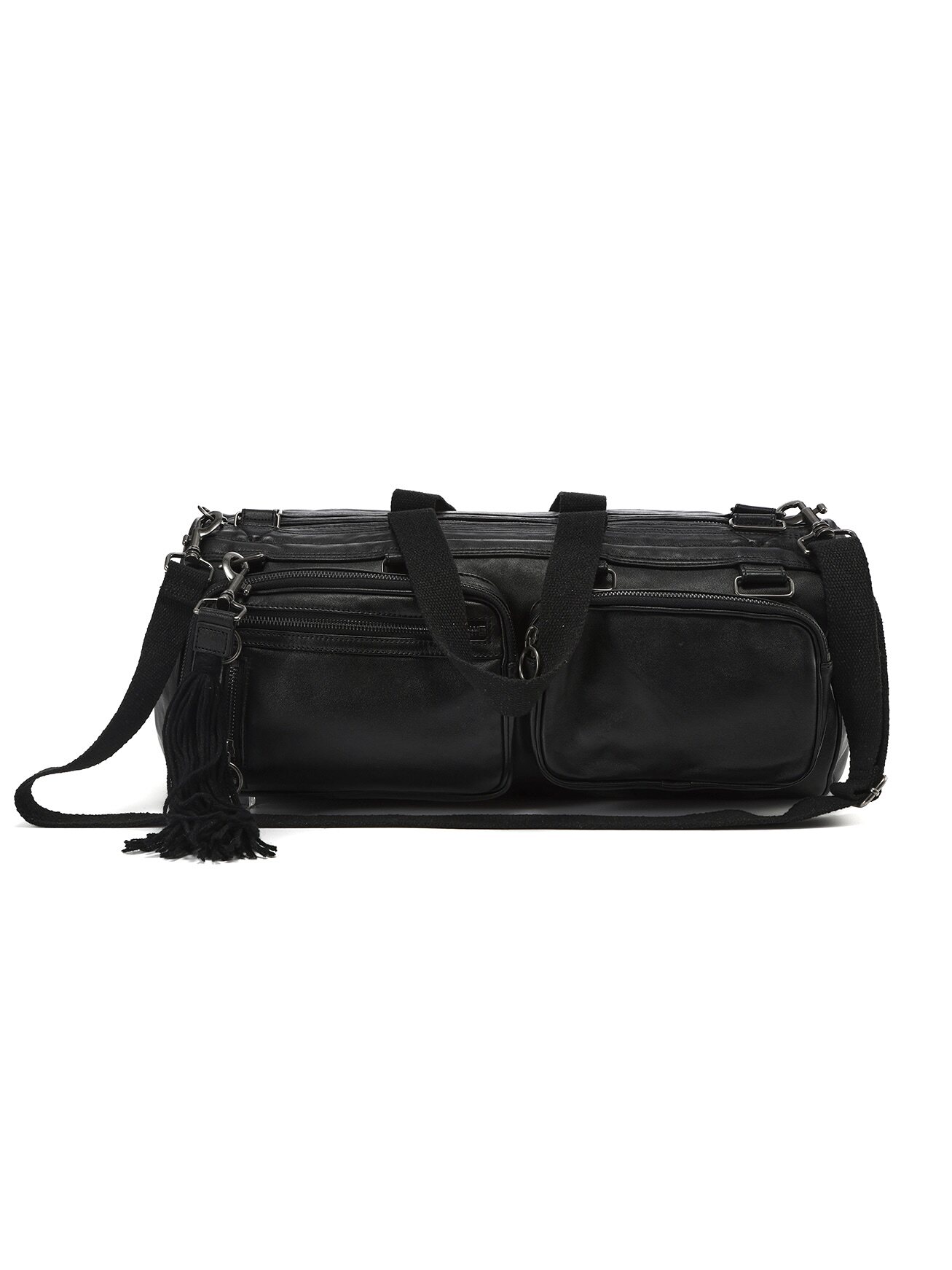 thumbnail for Oriental Dragon Sama DH Style HOMME Black Silver Sheepskin Tassel Motorcycle Travel Bag Defflebag