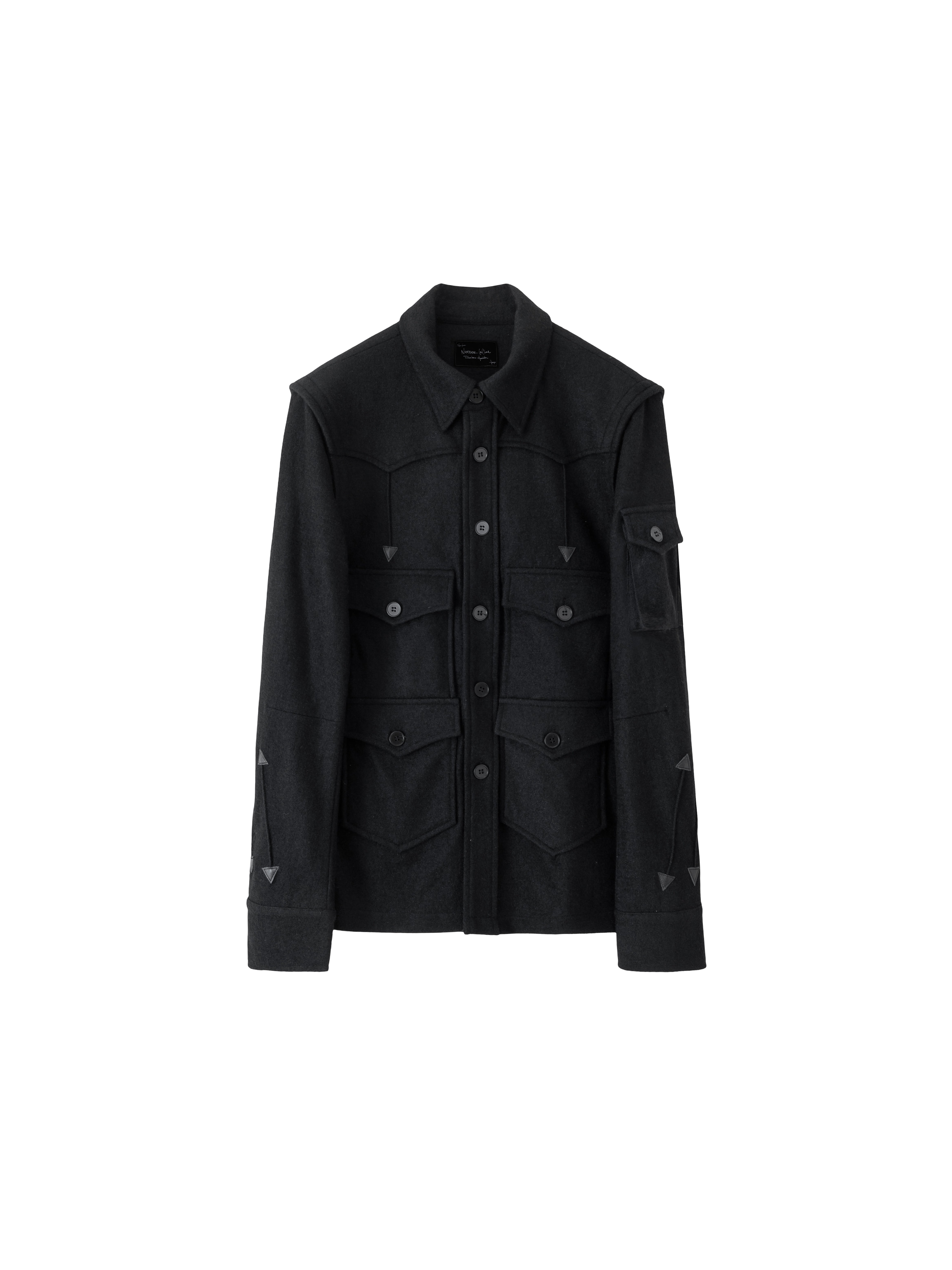 thumbnail for Oriental Dragon Sama Number Nine07AW Runway Wool Deconstructed Leather Slim Fit Jacket Archive