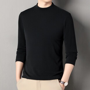 高级感纯色 男女同款简约圆领卫衣双面绒内搭打底长袖T薄款男士