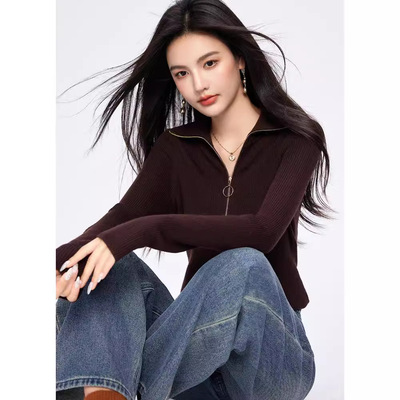 毛衣针织衫打底内搭上衣v领早秋冬季2024新款女士修身显瘦气质春