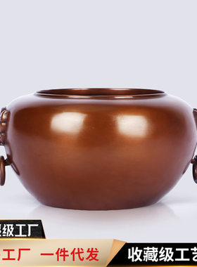 铜欣祥紫铜钵式炉双耳