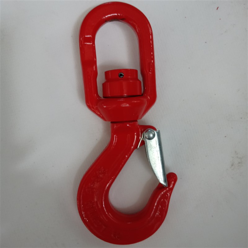 旋转吊钩360度美式吊环挂钩保险高强度货钩万向勾钩1Qt2t3t5t10吨