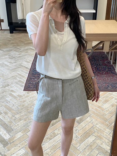 2026年新款韩系风假两件设计感短袖t恤女亨利领显瘦百搭