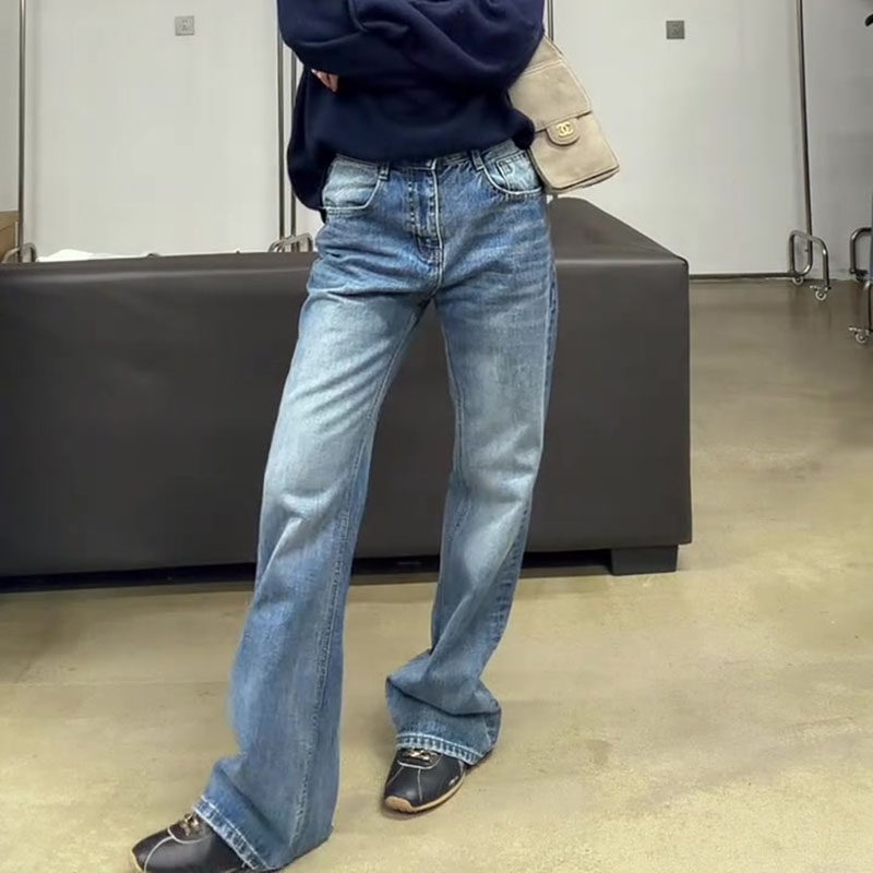 今年流行爆款2026春新款梨形身材高腰宽松直筒水洗微喇阔腿牛仔裤,女装/女士精品,牛仔裤,淘宝优惠券,粉丝福利购,淘宝优惠卷